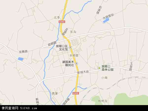 中国辽宁省大连市旅顺口区水师营地图(卫星地图)
