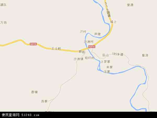 中国江西省抚州市南城县沙洲镇地图(卫星地图)图片