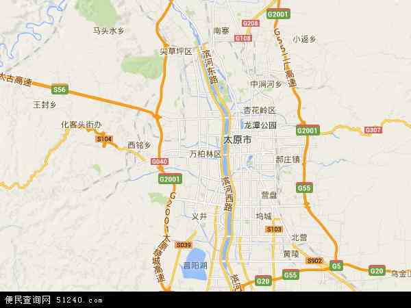 中国山西省太原市万柏林区地图(卫星地图)图片