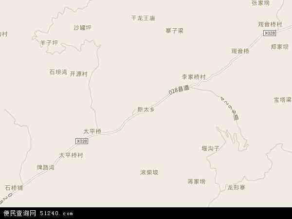 中国四川省达州市开江县新太乡地图(卫星地图)图片