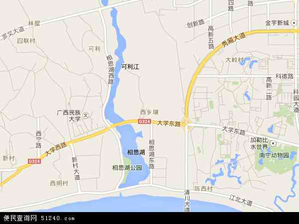 广西壮族南宁市西乡塘区 西乡塘地图 