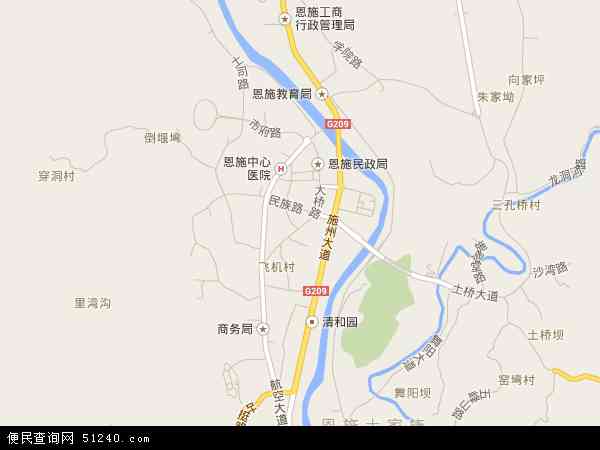 中国湖北省恩施土家族苗族自治州恩施市小渡船地图(卫星地图)图片