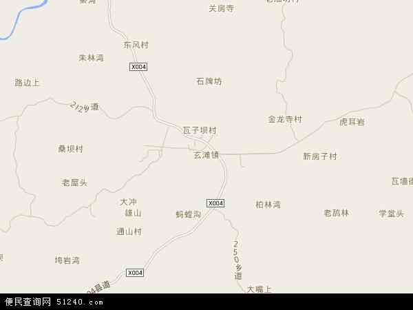 中国四川省泸州市泸县玄滩镇地图(卫星地图)图片
