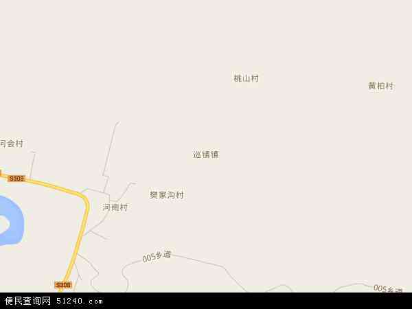 中国山西省忻州市河曲县巡镇镇地图(卫星地图)图片
