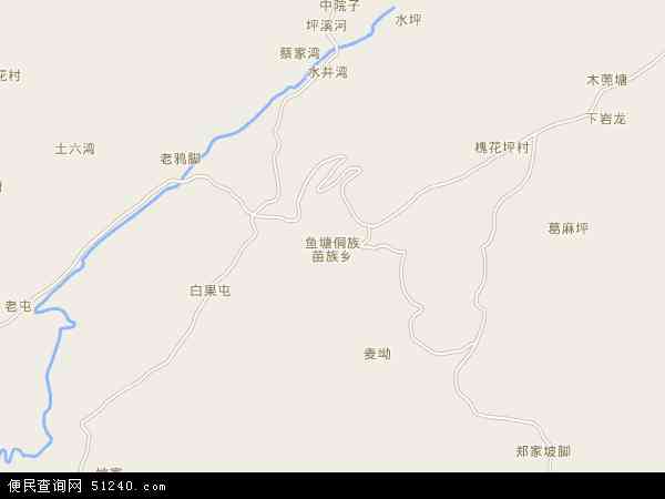 中国贵州省铜仁市万山区鱼塘乡地图(卫星地图)图片