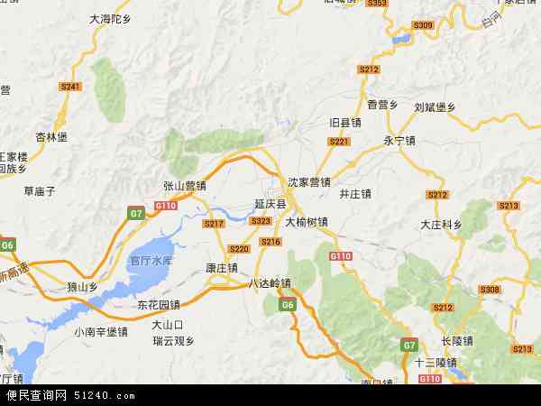 中国北京市延庆县地图(卫星地图)