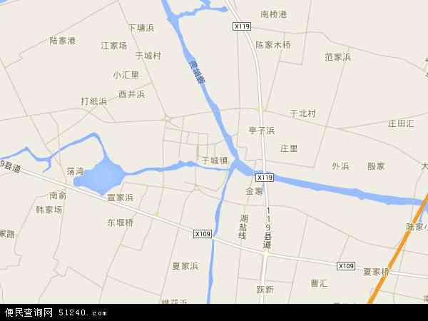 中国浙江省嘉兴市海盐县于城镇地图(卫星地图)