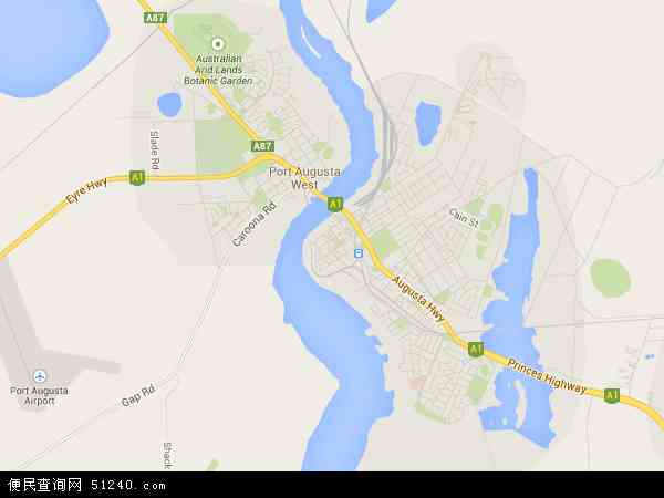 澳大利亚南澳大利亚奥古斯塔港地图(卫星地图