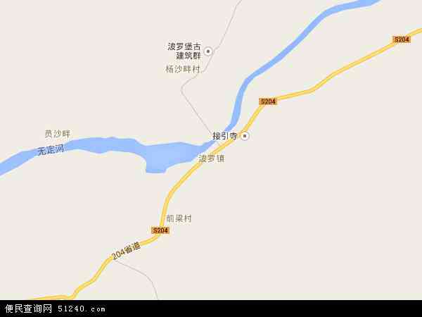 中国陕西省榆林市横山县波罗镇地图(卫星地图)图片