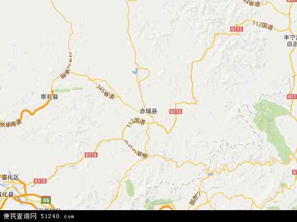 中国河北省张家口市赤城县地图(卫星地图)图片