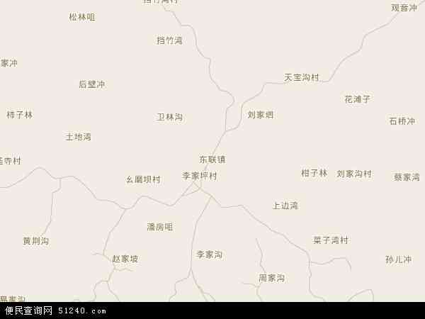 中国四川省内江市威远县东联镇地图(卫星地图)图片