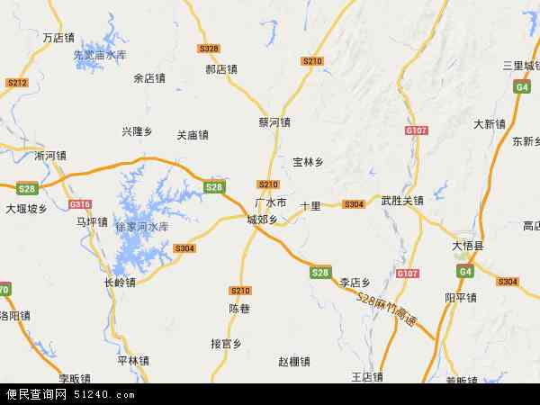 中国湖北省随州市广水市地图(卫星地图)图片