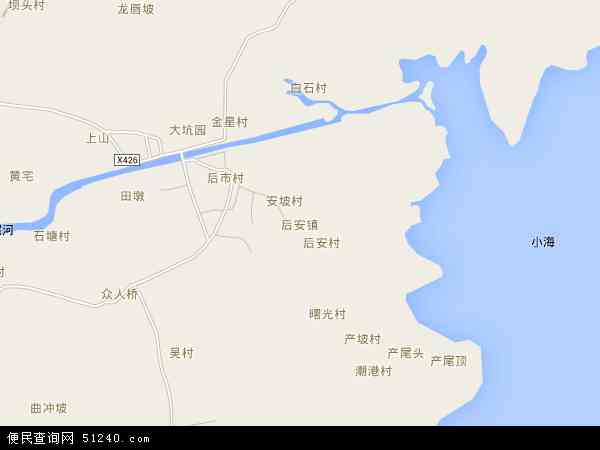 中国海南省省直辖县级行政区划万宁市后安镇地图(卫星地图)图片