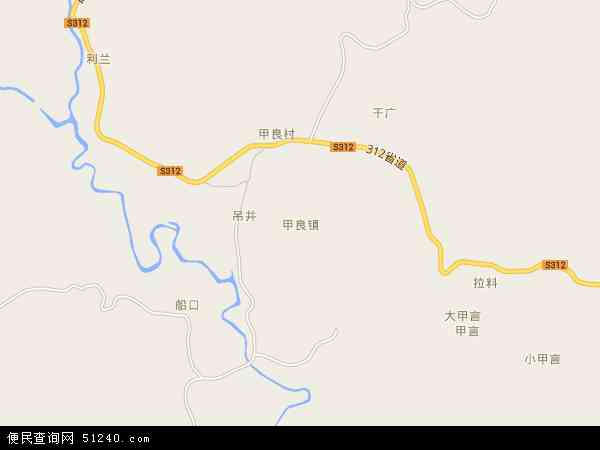 中国贵州省黔南布依族苗族自治州荔波县甲良镇地图(卫星地图)图片