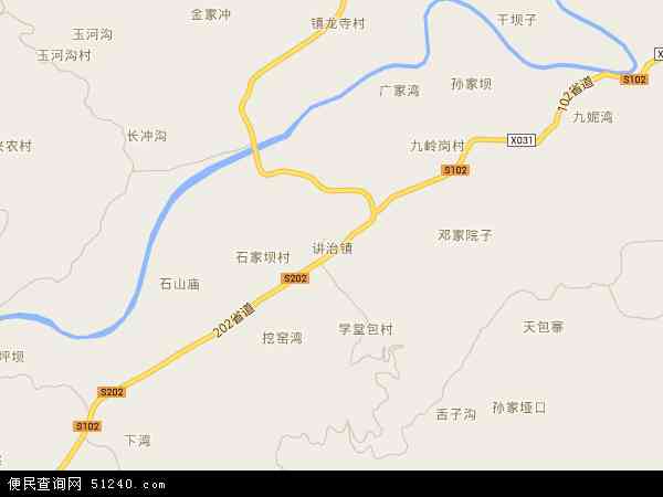 中国四川省达州市开江县讲治镇地图(卫星地图)图片
