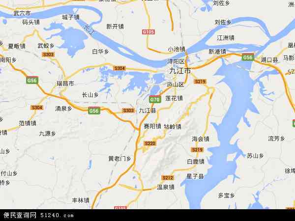 中国江西省九江市九江县地图(卫星地图)