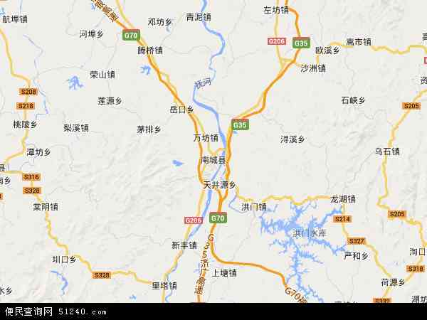 中国江西省抚州市南城县地图(卫星地图)图片