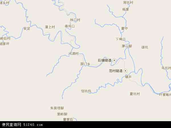 中国浙江省杭州市淳安县屏门乡地图(卫星地图)图片