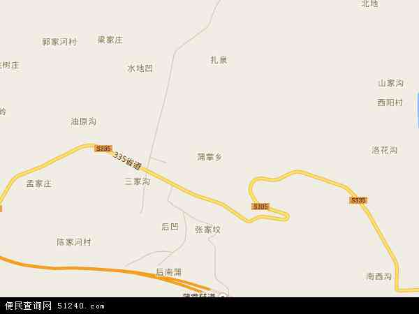 中国山西省运城市垣曲县蒲掌乡地图(卫星地图)图片