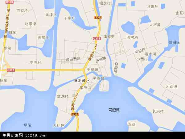 中国江苏省苏州市吴江区平望镇地图(卫星地图)图片