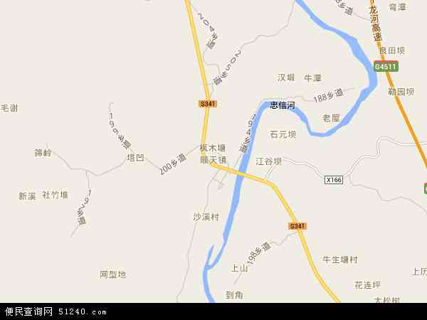 中国广东省河源市东源县顺天镇地图(卫星地图)图片