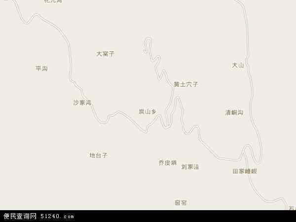 中国宁夏回族自治区固原市原州区炭山乡地图(卫星地图)图片