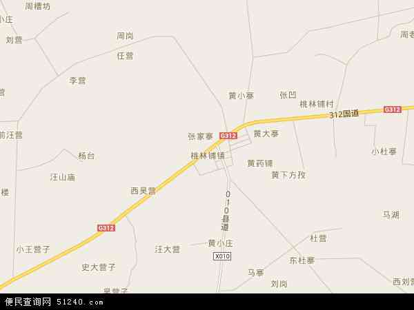 中国河南省信阳市潢川县桃林铺镇地图(卫星地