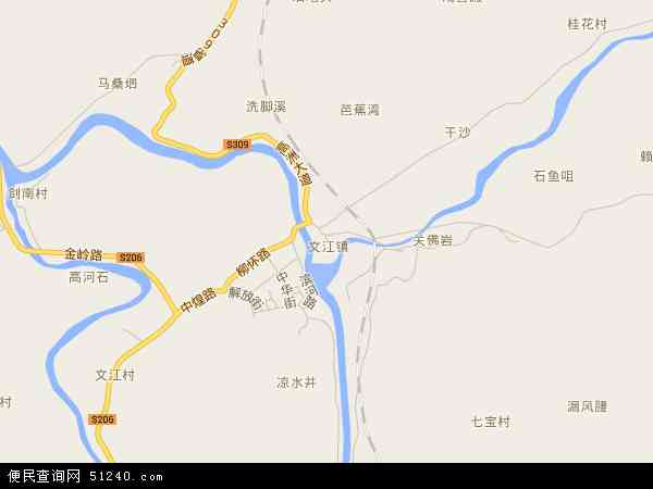 中国四川省宜宾市高县文江镇地图(卫星地图)图片