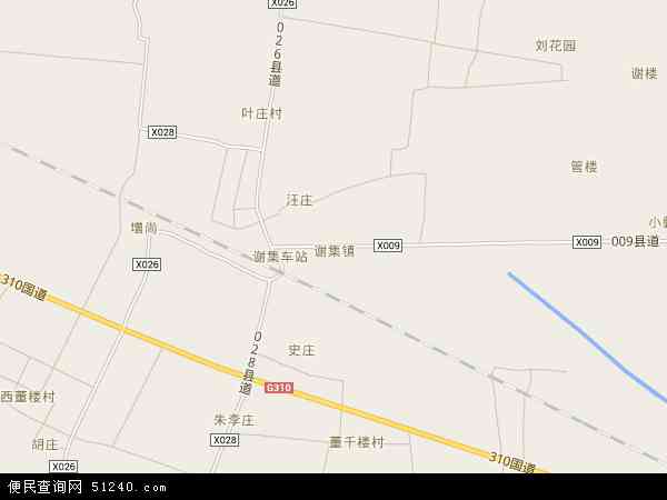中国河南省商丘市梁园区谢集镇地图(卫星地图)