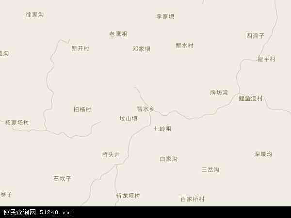 中国四川省遂宁市大英县智水乡地图(卫星地图)图片