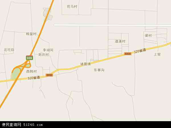 中国河南省洛阳市洛龙区诸葛镇地图(卫星地图)