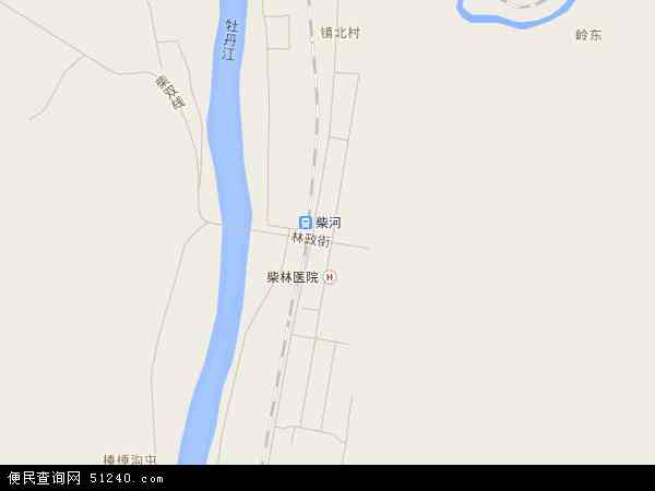 中国黑龙江省牡丹江市海林市柴河镇地图(卫星地图)图片