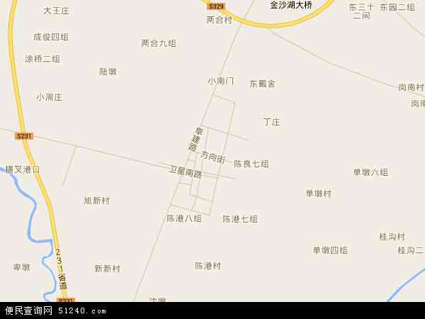 中国江苏省盐城市阜宁县陈良镇地图(卫星地图)图片