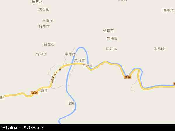 中国江西省赣州市崇义县丰州乡地图(卫星地图)图片