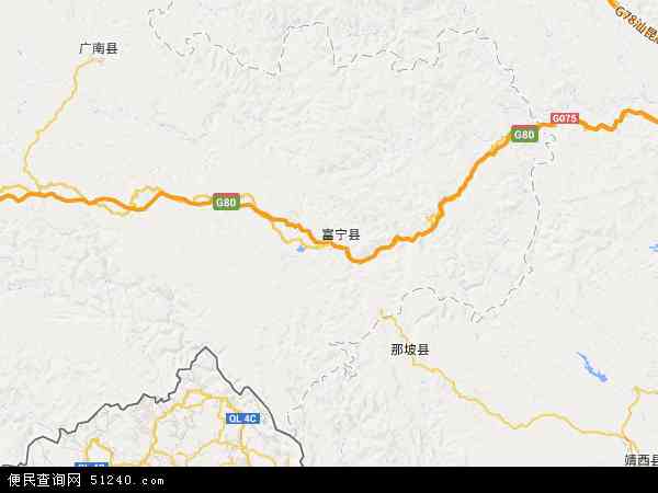 富宁县地图 - 富宁县卫星地图图片