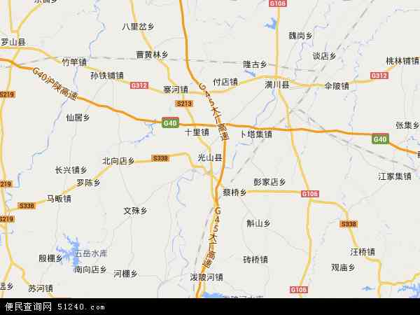 中国河南省信阳市光山县地图(卫星地图)图片