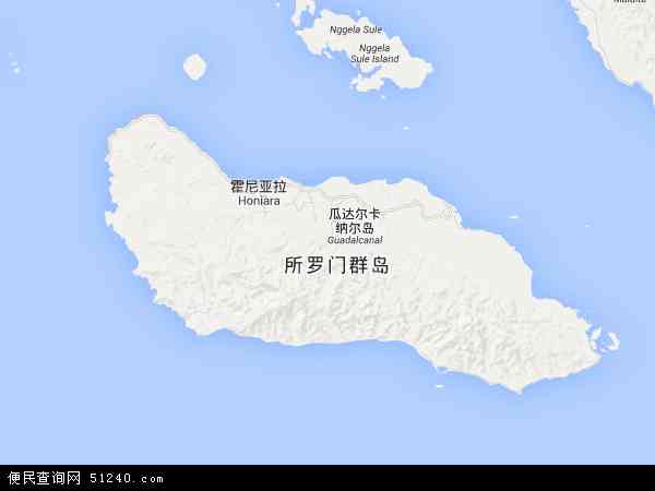 所罗门群岛瓜达尔卡纳尔地图(卫星地图)