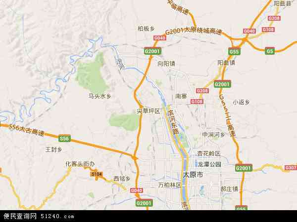 中国山西省太原市尖草坪区地图(卫星地图)