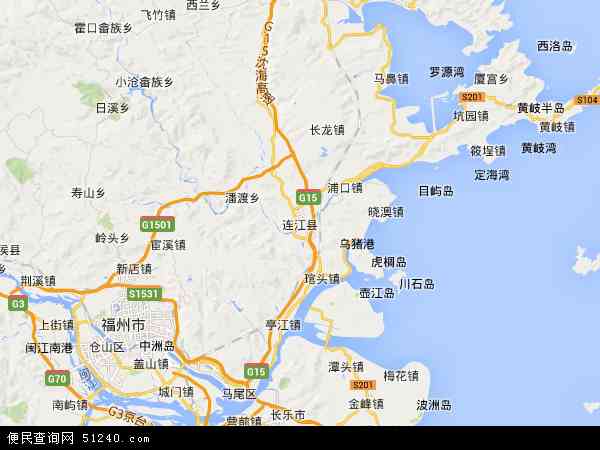中国福建省福州市连江县地图(卫星地图)