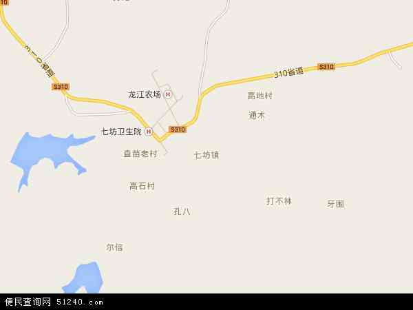 中国海南省省直辖县级行政区划白沙黎族自治县七坊镇地图(卫星地图)图片