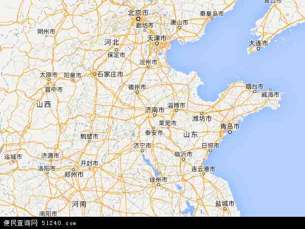中国山东省地图(卫星地图)