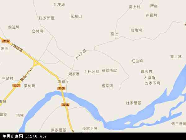 中国湖北省黄冈市团风县上巴河镇地图(卫星地图)图片