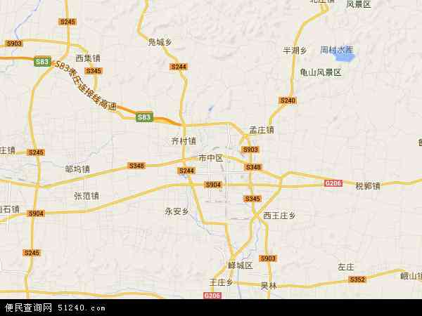 中国山东省枣庄市市中区地图(卫星地图)图片