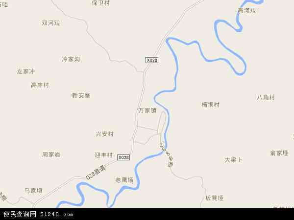 中国四川省达州市达川区万家镇地图(卫星地图