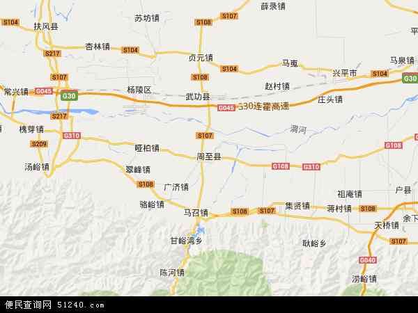 陕西省西安市周至县王家河镇地图(地图)