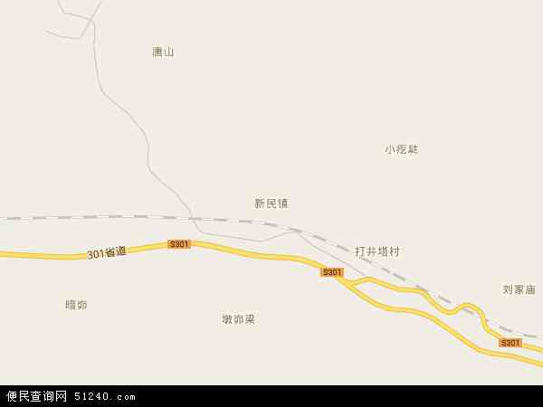 中国陕西省榆林市府谷县新民镇地图(卫星地图