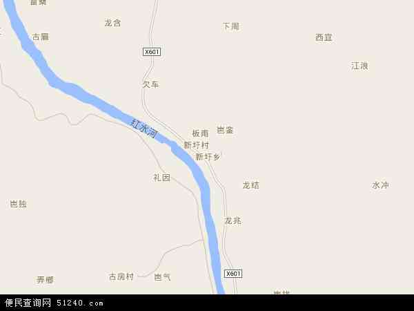中国广西壮族自治区来宾市忻城县新圩乡地图(卫星地图)图片