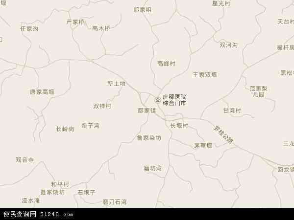 中国四川省德阳市罗江县鄢家镇地图(卫星地图)图片