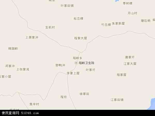 中国安徽省安庆市宿松县程岭乡地图(卫星地图)图片