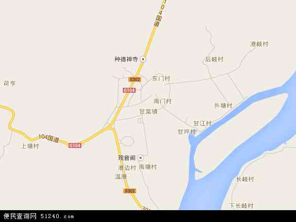 中国福建省宁德市福安市甘棠镇地图(卫星地图)图片